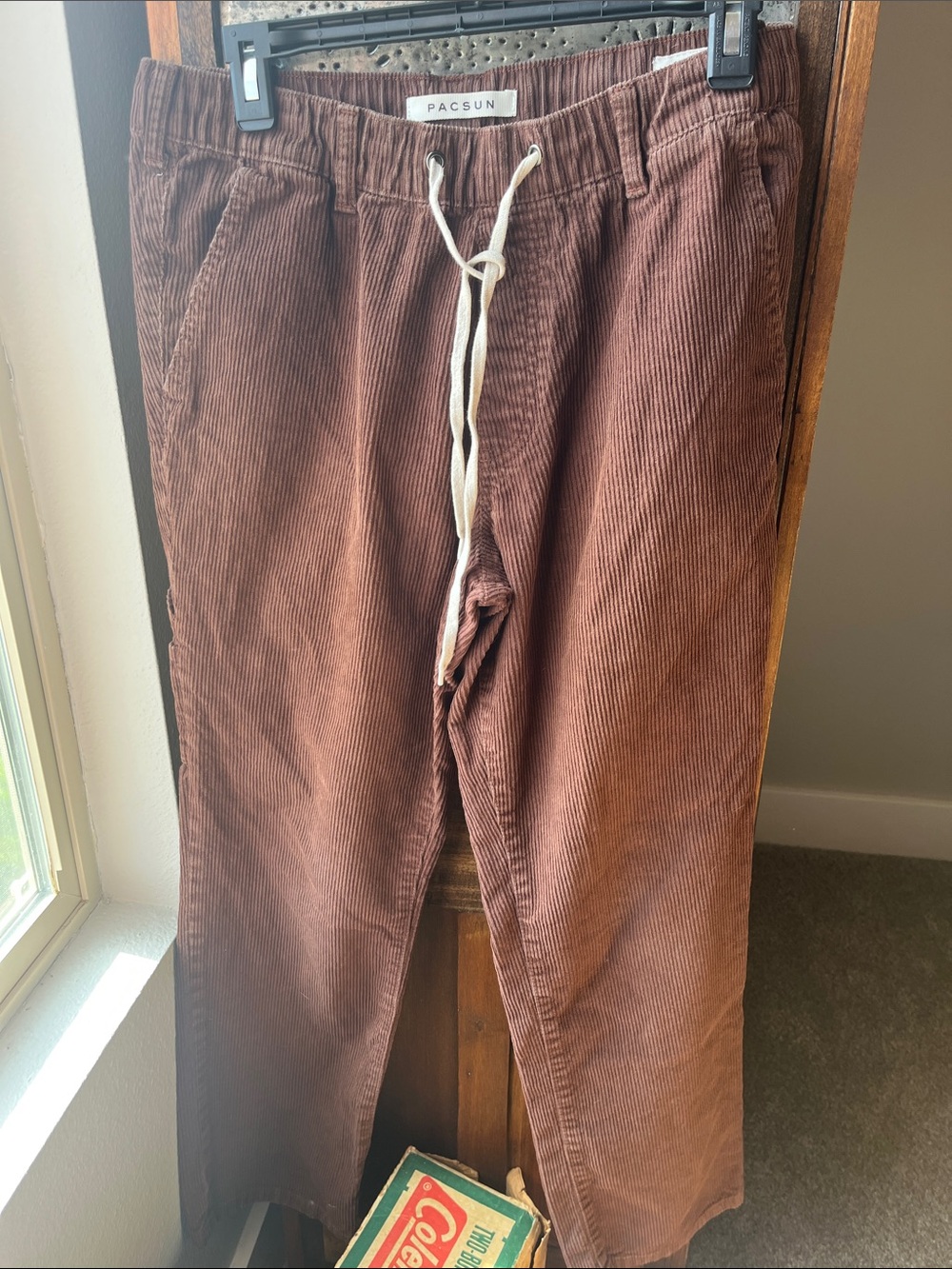 PacSun Men's Corduroy Drawstring Pants in Brown